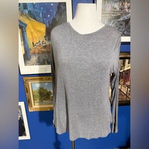 Elegant Gray Long Sleeve Women's Top